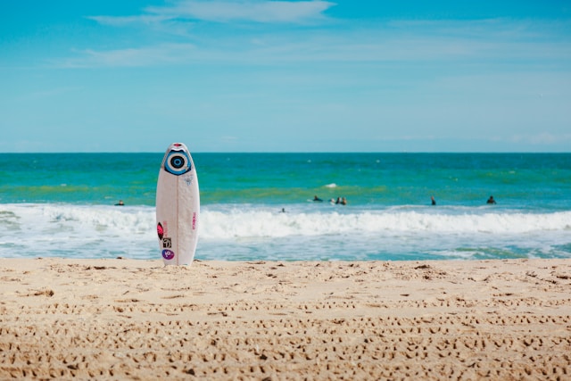 Surfboard on a beach