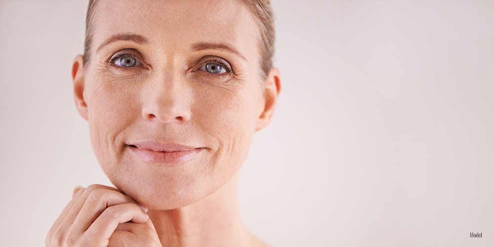 close up mature female face